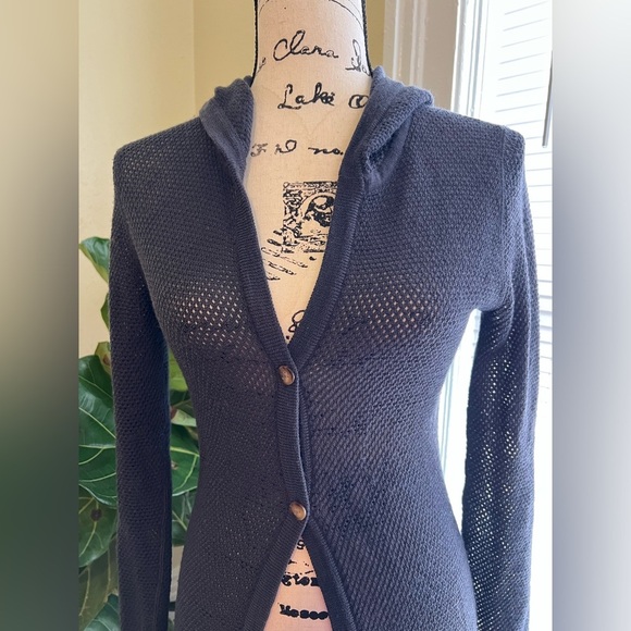 Title nine Gray Long Cardigan Wool sweater - Picture 2 of 7